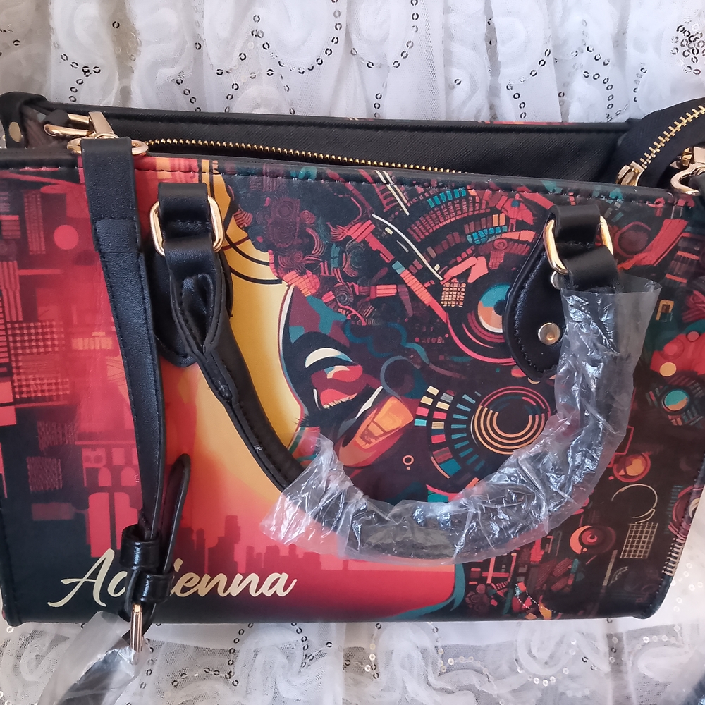 Black and Multicolor Shoulder Bag